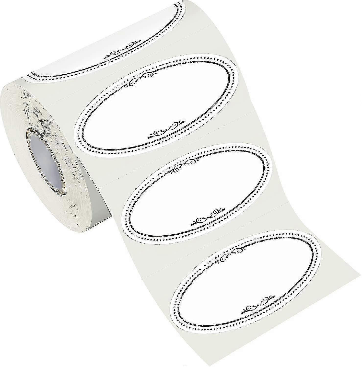 300 οβάλ ετικέτες κονσερβοποίησης, σύνορα μαύρων κουκίδων, ανθεκτικό στο νερό και το λάδι, για δοχεία τροφίμων βάζα, ντουλάπι καταψύκτη κουζίνα εστιατόριο αποθήκευσης