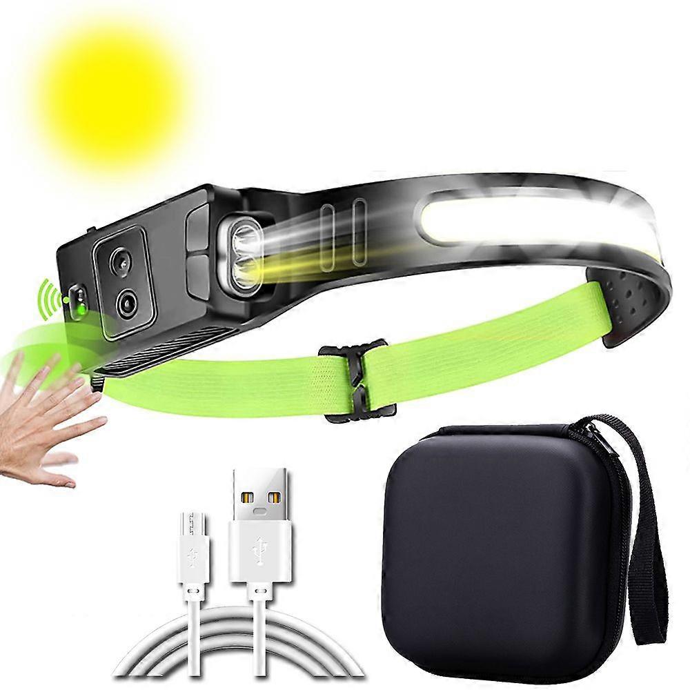 Cob Led Headlamp With Built In Battery, Usb Rechargeable, 3 Lighting Modes, Ideal For Hunting Or Outdoor Work, 2022 New