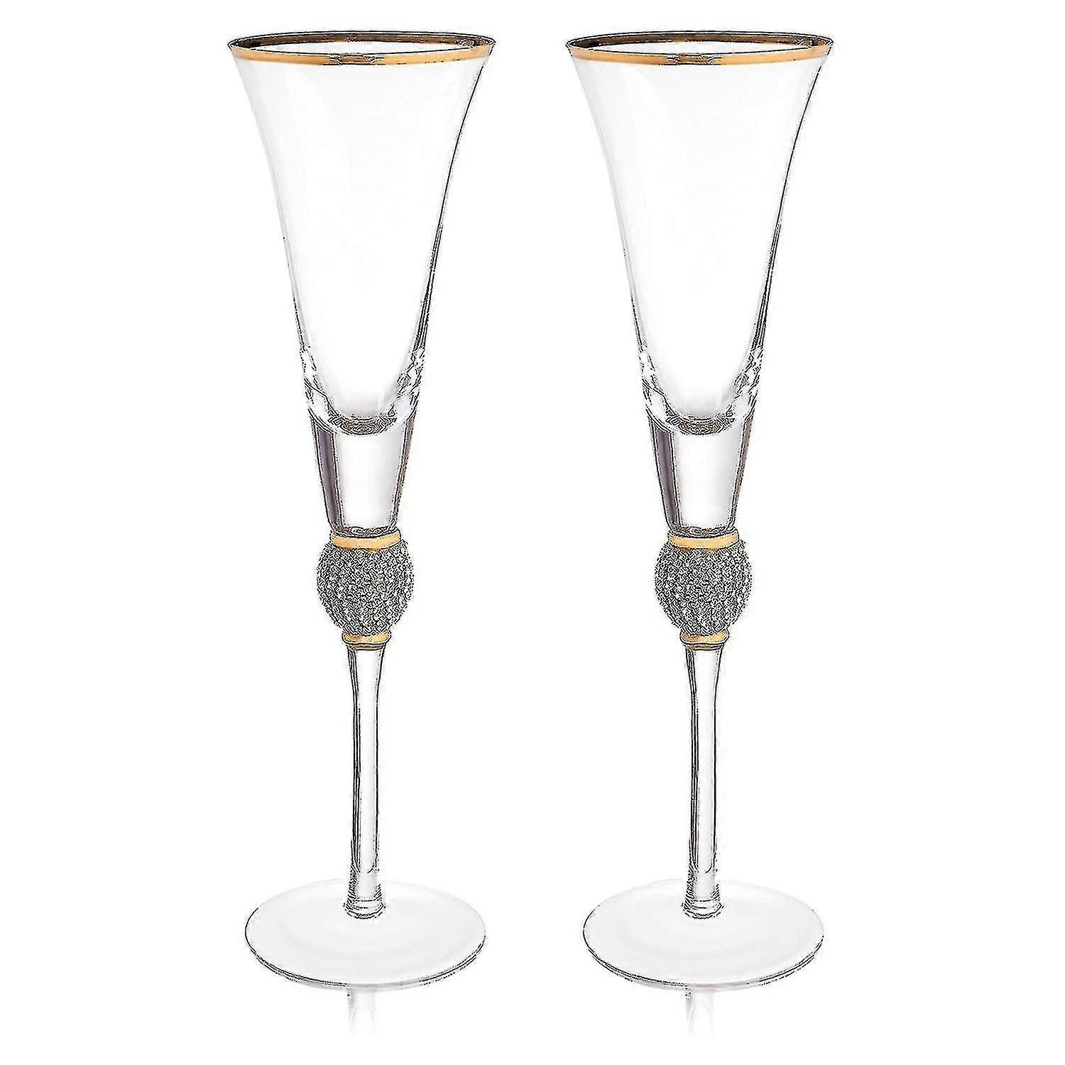 Champagnerglas 2-teiliges Set Eleganter Glaskelche