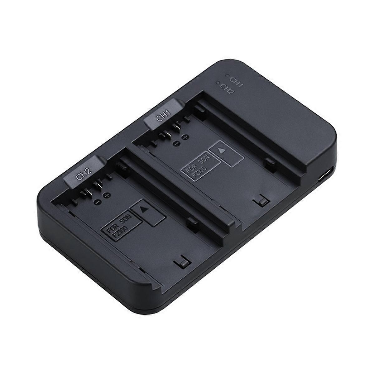 NP-FZ100 Dual Slot Type-C Inngangsport Bærbart Kamera Batterilader For A7M4 A9M2 ILCE-9