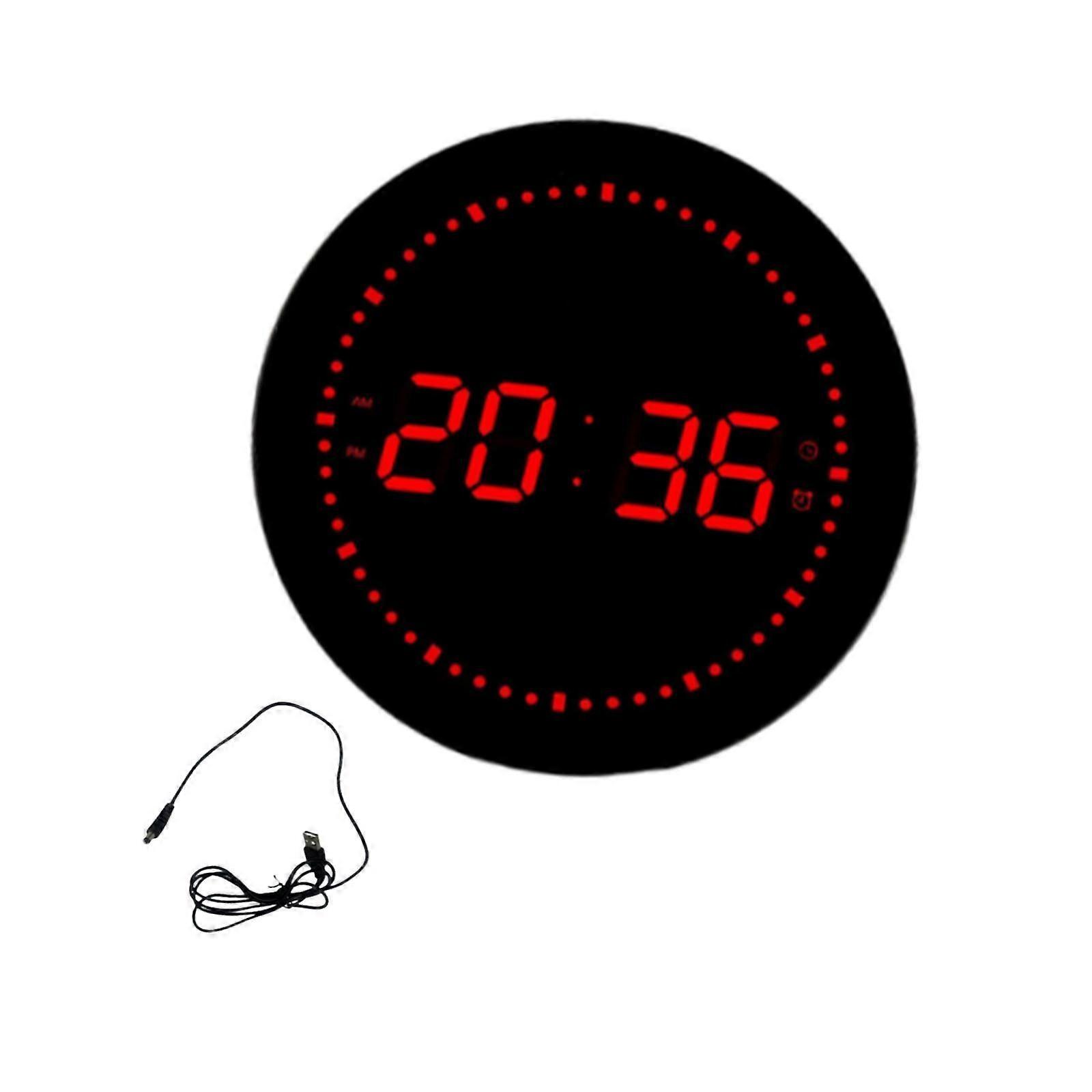 LED Digital Clock Round Alarm Clock Accurate Timekeeping Table Clock Wall Clock