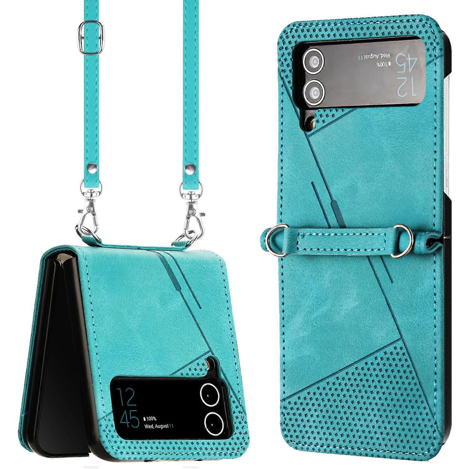 Dream Triangle Folding Leather Phone Case with Lanyard