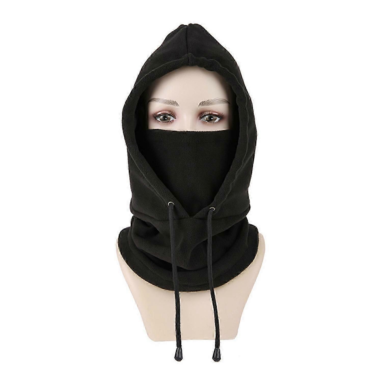 Cycling Headgear with Front Cover Windproof Drawstring Sunscreen Dustproof Full Protection Knit Cap