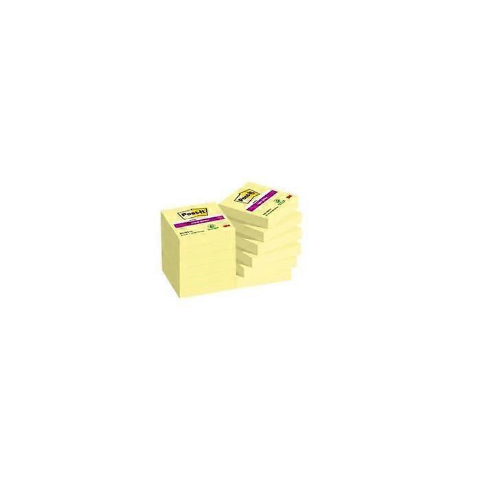 Set of 12 repositionable blocks 90 sheets Post-it Super Sticky yellow 47.6 x 47.6 mm