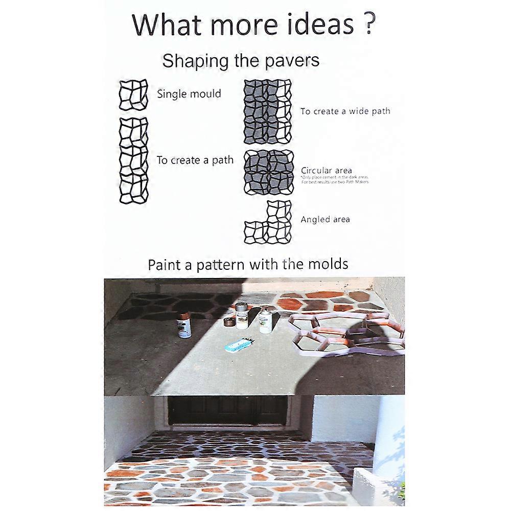 Paving Border Maker Path Molder Cement Stone Design Paver Walk Mould DIY Reusable Concrete Brick Mold