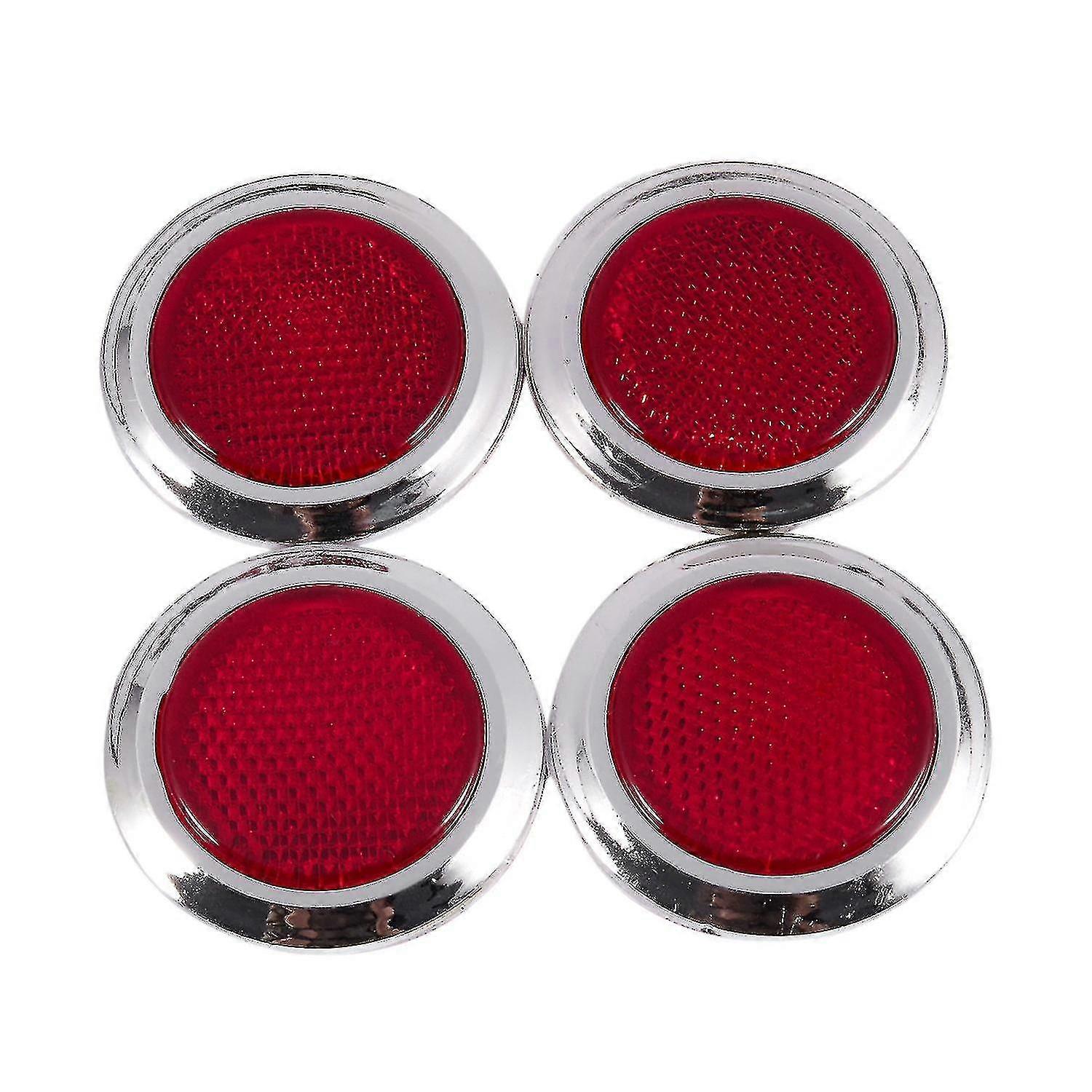 4 Car Round Reflector Sticker Red Pcs Auto
