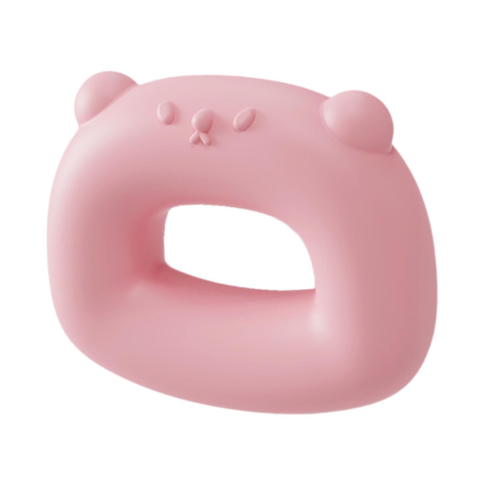 Handheld Massager Yoga Ring with Strap for Neck and Back Relief, Pink Vibration Exercise Belt for Travel and Workouts