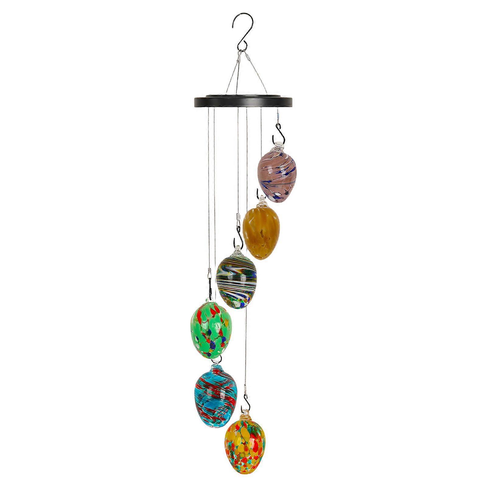 Glass Wind Chimes Decoration for Outside Unique Stained Glass Wind Chimes Display for Home Party Yard Garden