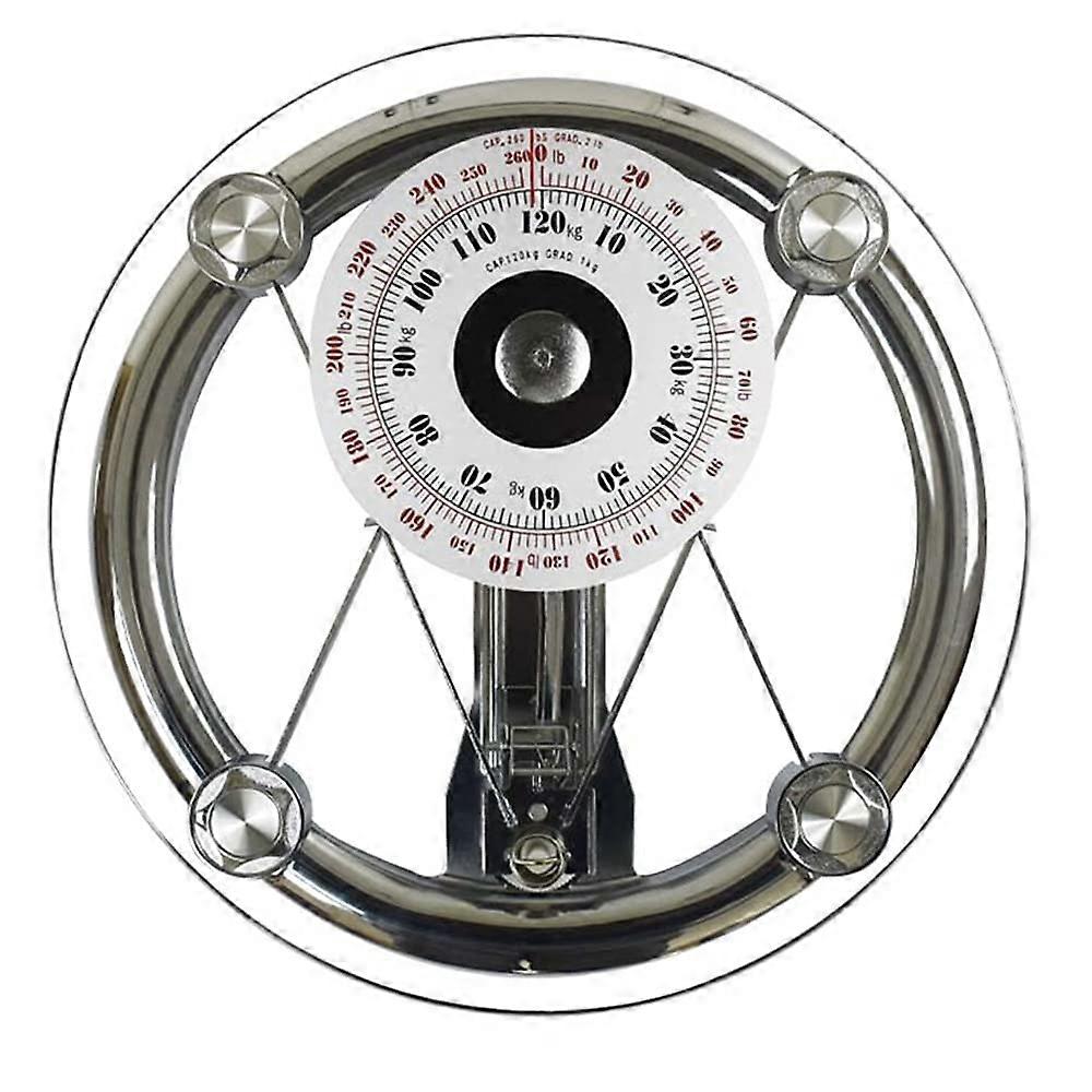 Professional Mechanical Bathroom Scale with Tempered Glass Panel, Weighs Up to 120kg