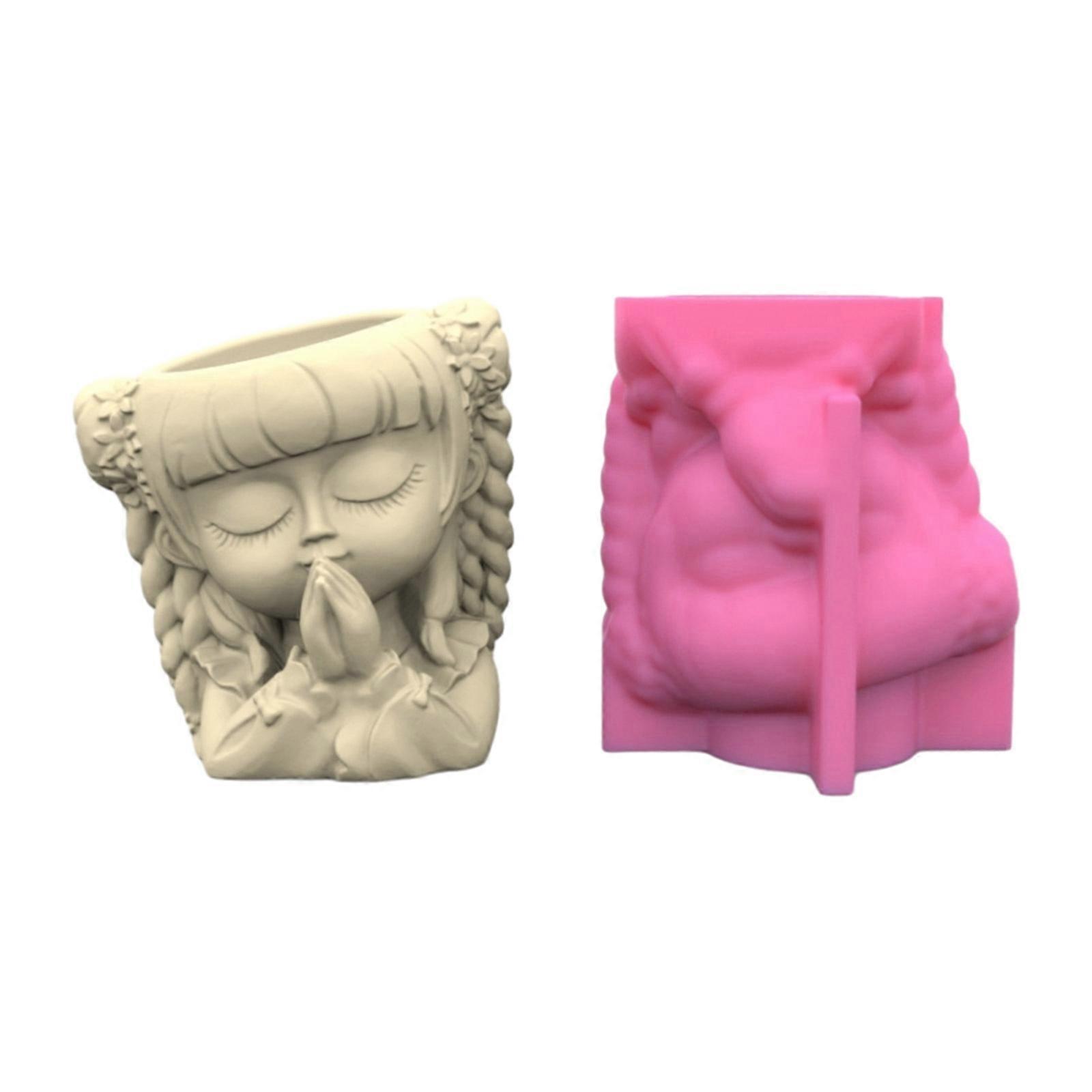 מחזיק עט ילדת תפילה תבניות סיליקון קישוט שולחן עובש פלסטרים הפיכת כלי עסיסי עציץ עובש קל לניקוי