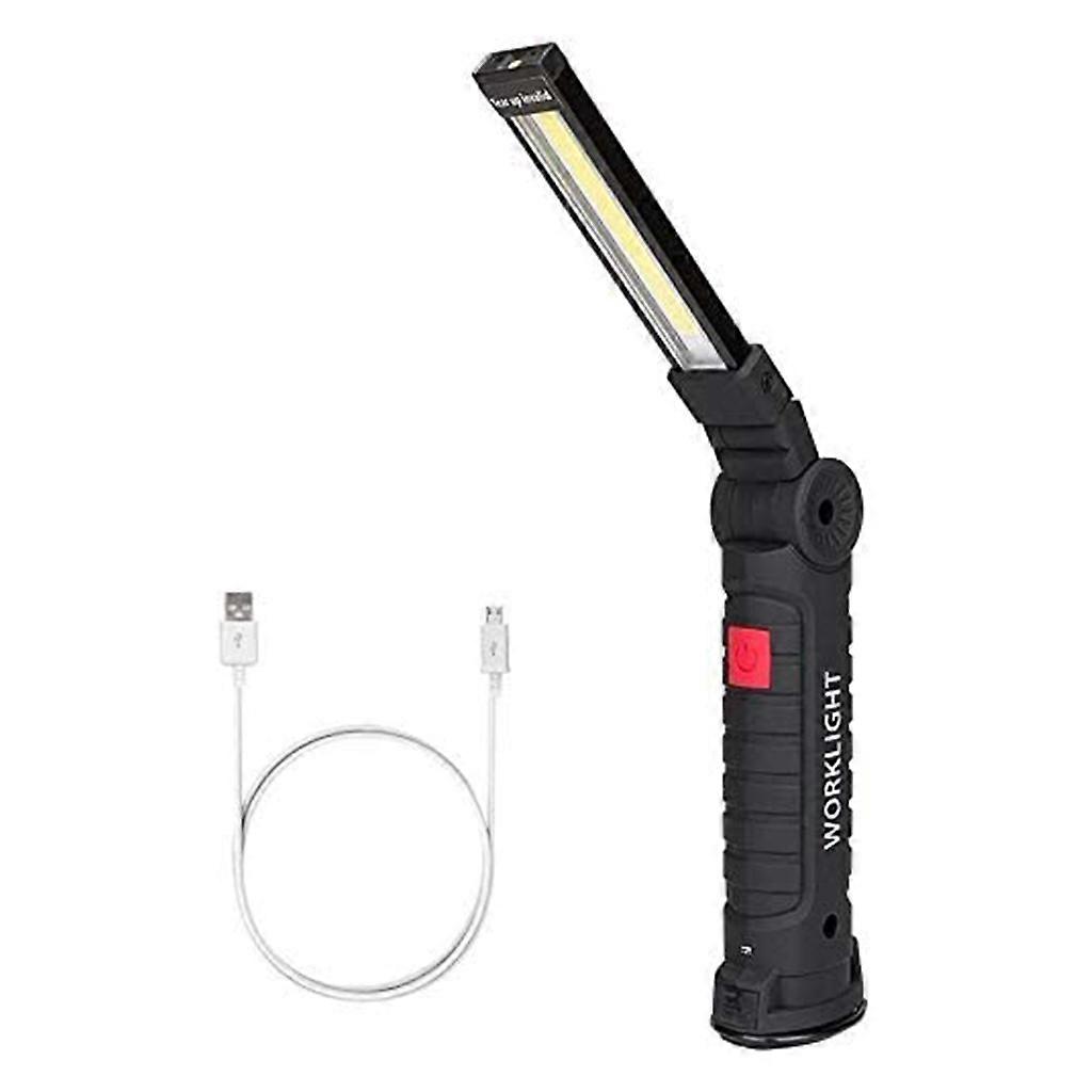 Rechargeable Work Light, LED Torch Portable Inspection Lamps 360° Rotate Flashlight with Magnetic Base and Hook 5 Modes L