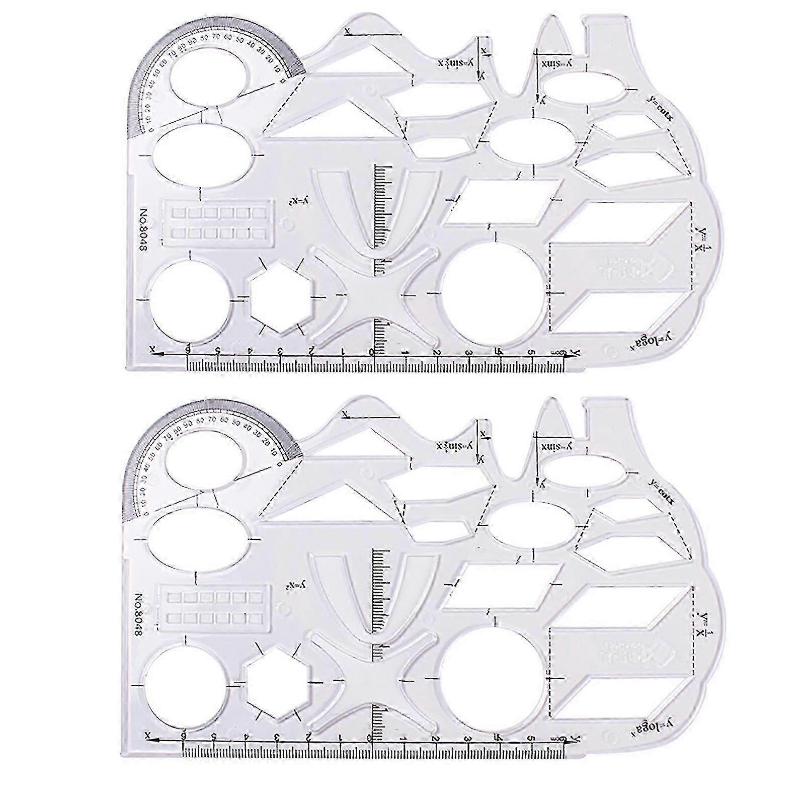 Multifunctional Geometric Ruler Set for Students (4pcs)