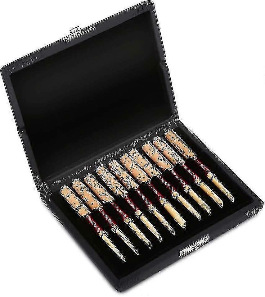 صندوق تخزين المزمار الخشبي Clarinet Reed - 10 قطع لعشاق الموسيقيين