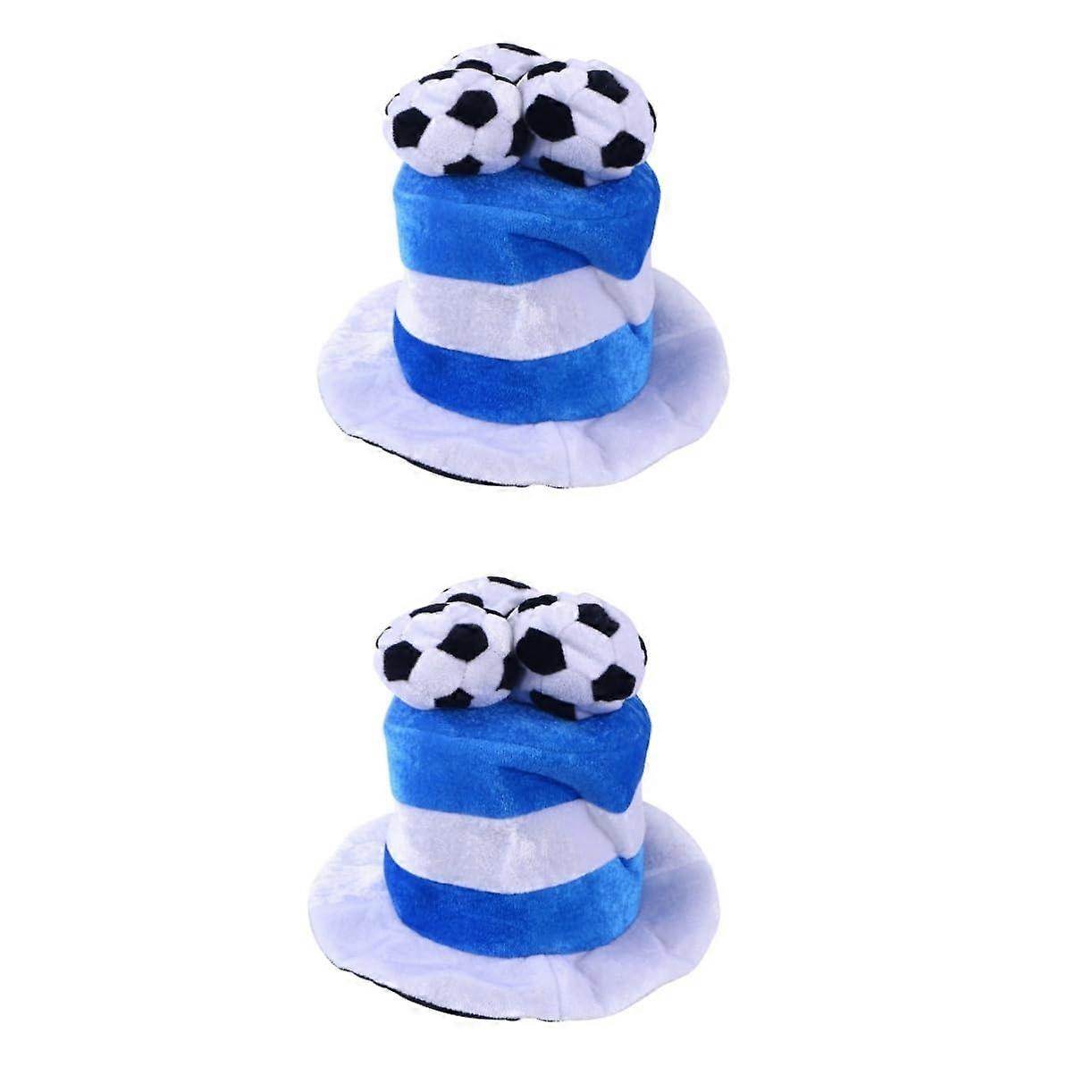 Football Plush Hat Pack of 2, Football-Shaped Party Hats for Fans, Rave Cheerleader Caps, Soft Material, One Size Fits Most