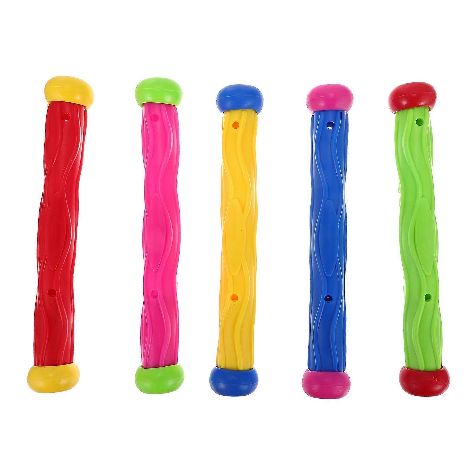 5pcs Bright Pool Diving Sticks for Plastic Swimming Training Game – Fun Underwater Activity to Improve Swimming Skills and Visual Stimulation