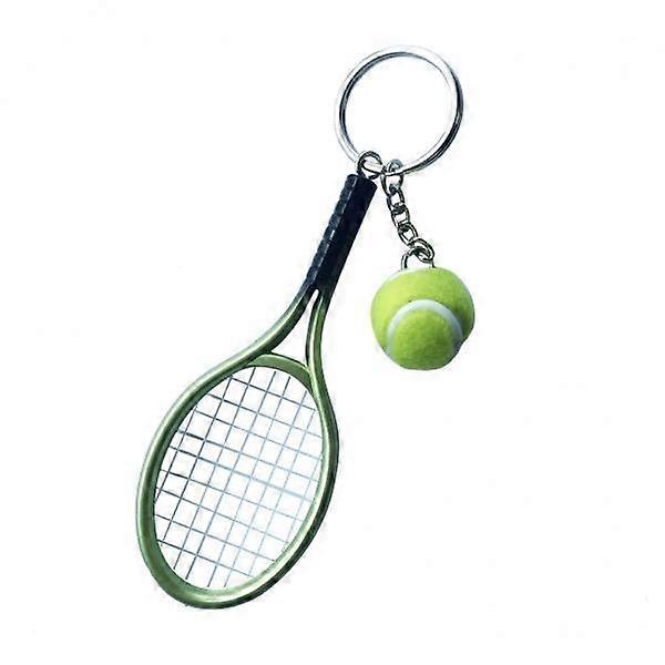6x Cute Tennis Racket Ball Hanging Spit Keyring Gift
