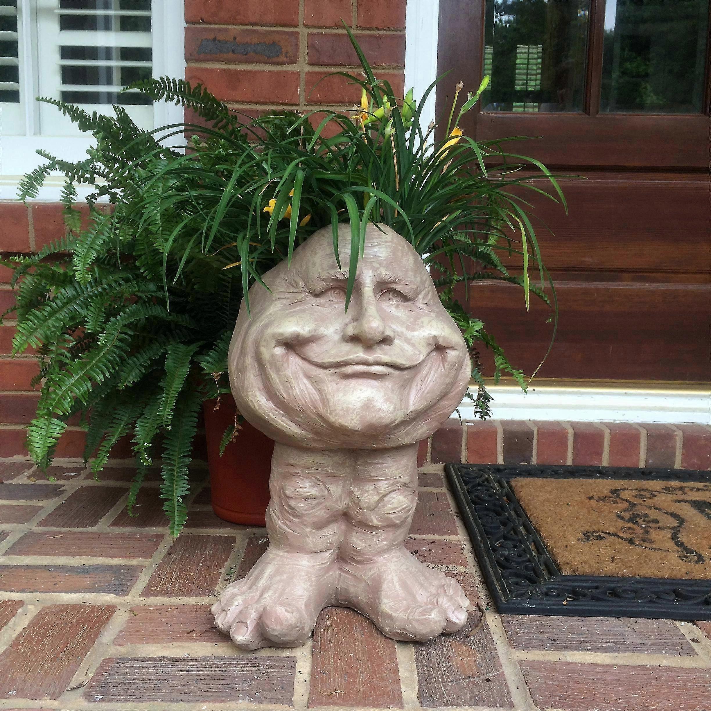 Moptrek styles 37007 Papa John Face Planter 18' Stone Wash Garden Statue 2025