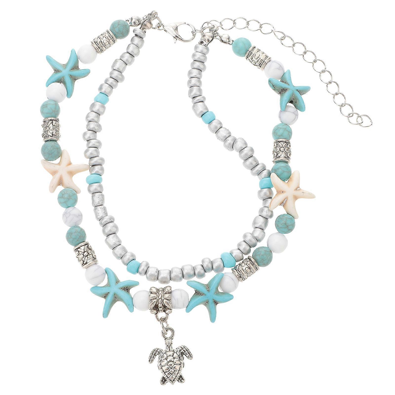 سلسلة قدم للنساء، قابل للتعديل إغلاق خلخال الشاطئ