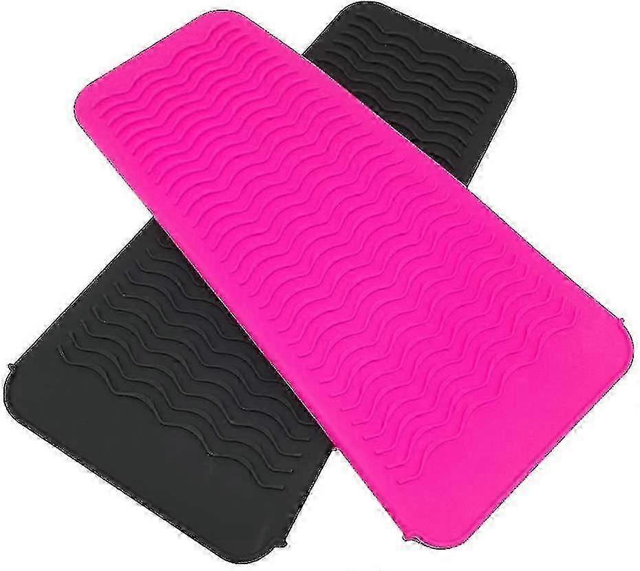 2Er Pack tragbare Haarstylingmatte Hitzebeständige Silikonhaar Lockenstab Abdeckung