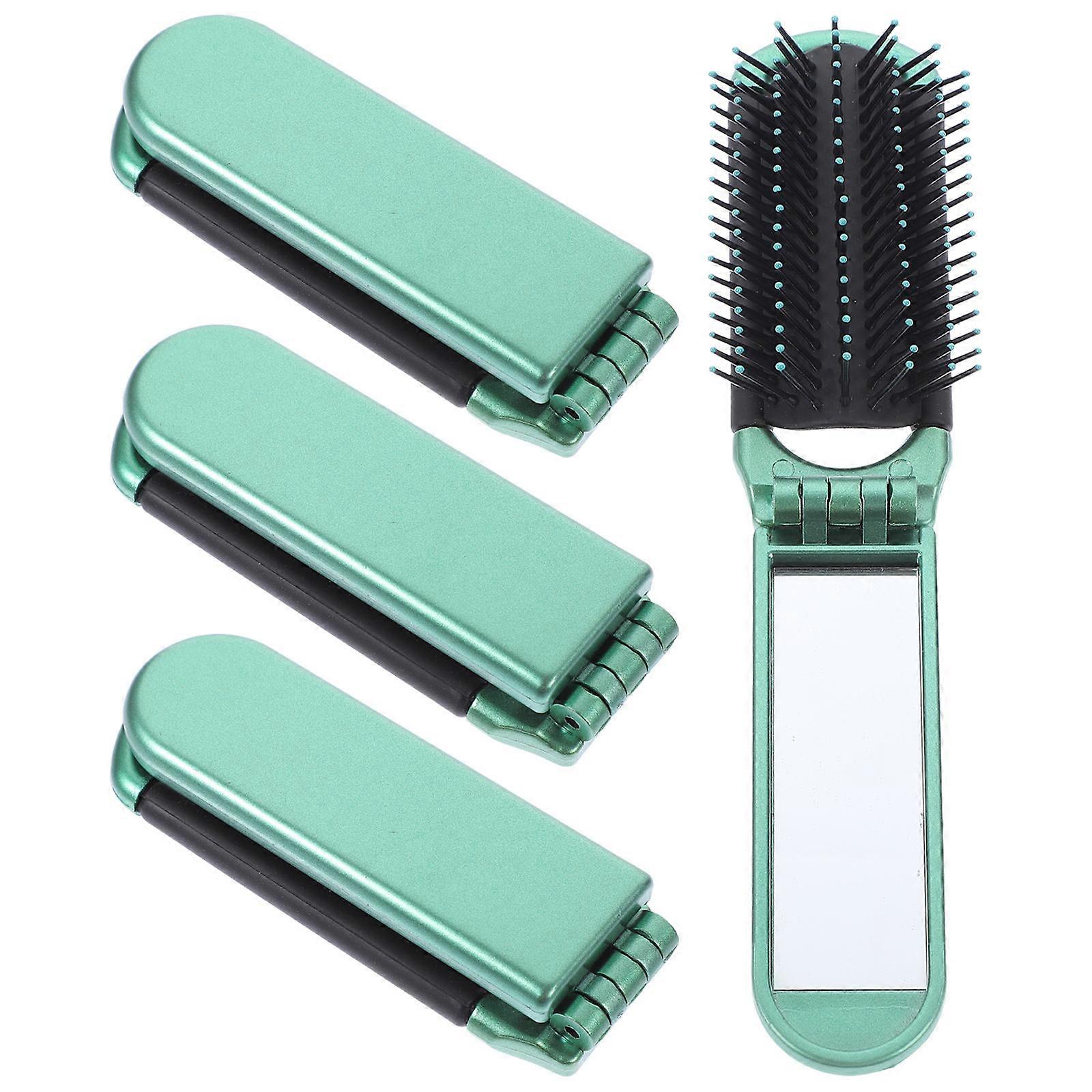 Mini Foldable Comb Mirror Folding Hair Brush for Travel Everyday Use ABS Material Simple Design