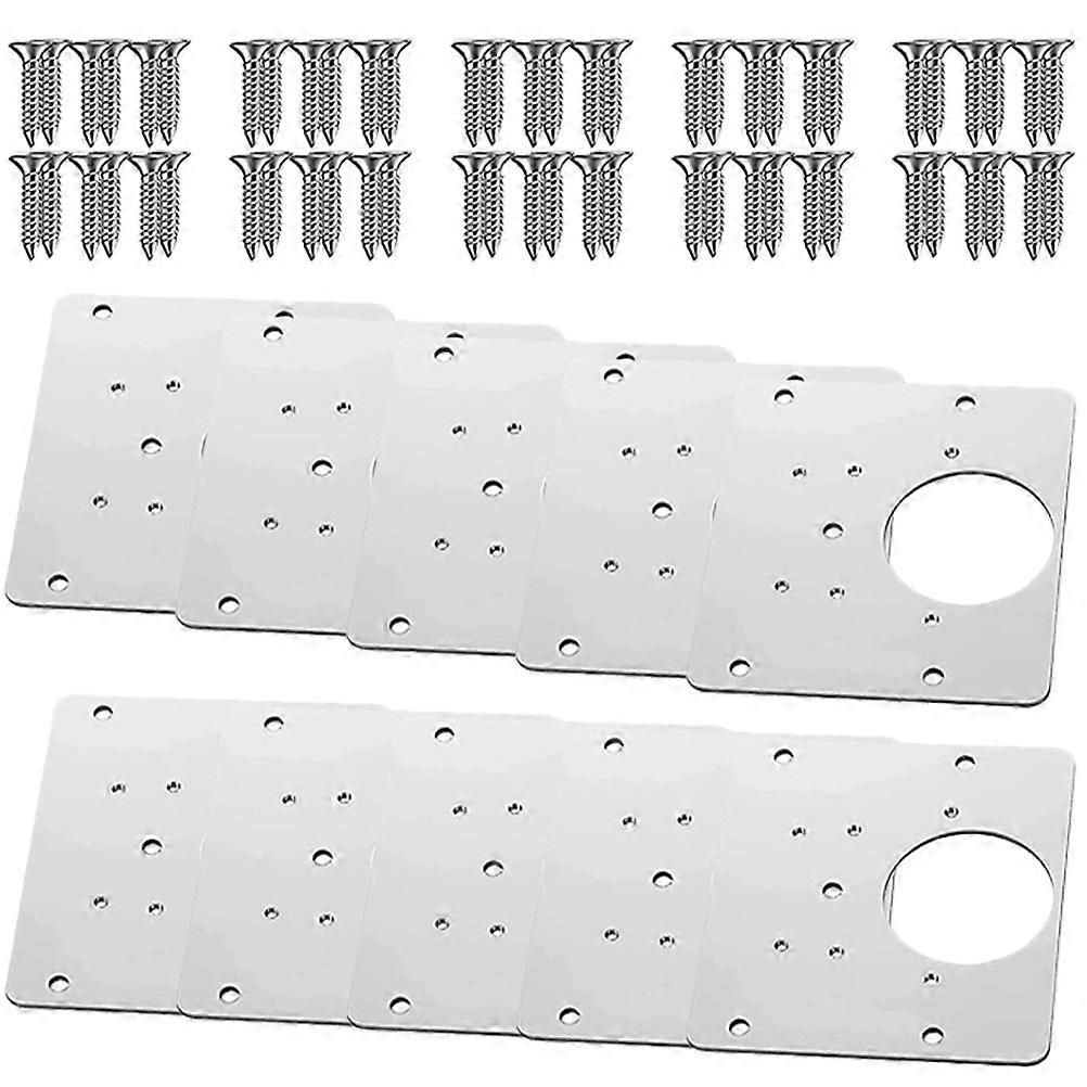 Hinge Repair Bracket Cabinet Doors Kitchen Cabinets Square Tapping Hole Reinforcement 10Pcs