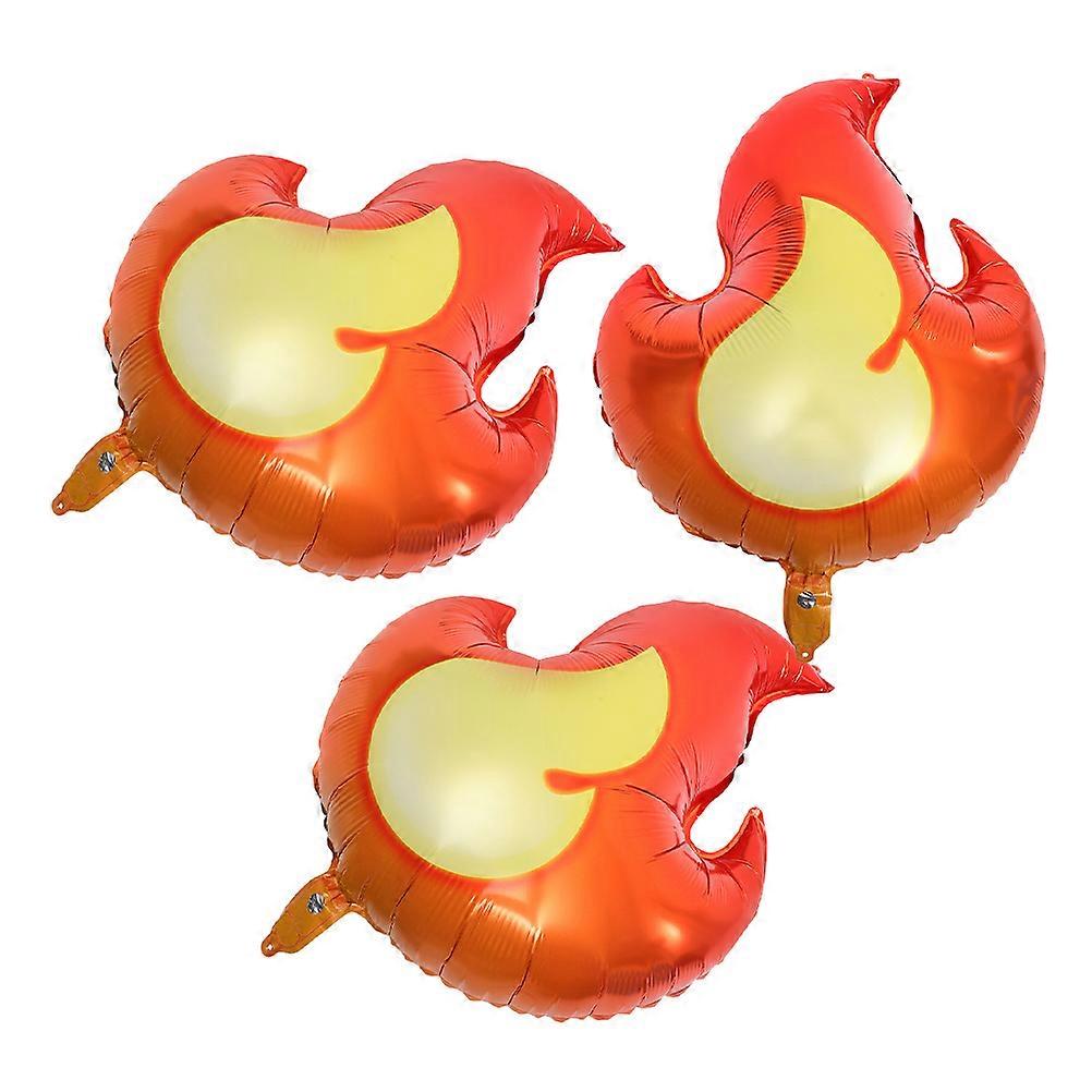 Fire Party Balloons Aluminium Foil Balloons Theme Party Style Stage Decoration 70.00X52.00X0.10CM Flame Shaped 3Pcs