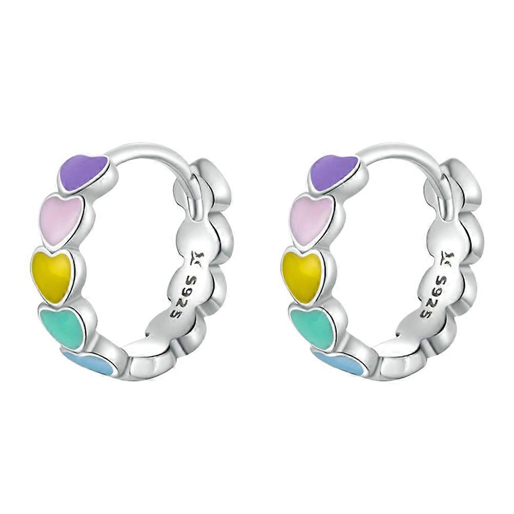 Here's a refined and engaging product description for your **"1 Pair Rainbow Color Heart Earrings"**:
✨ **Rainbow Color Heart Earrings for