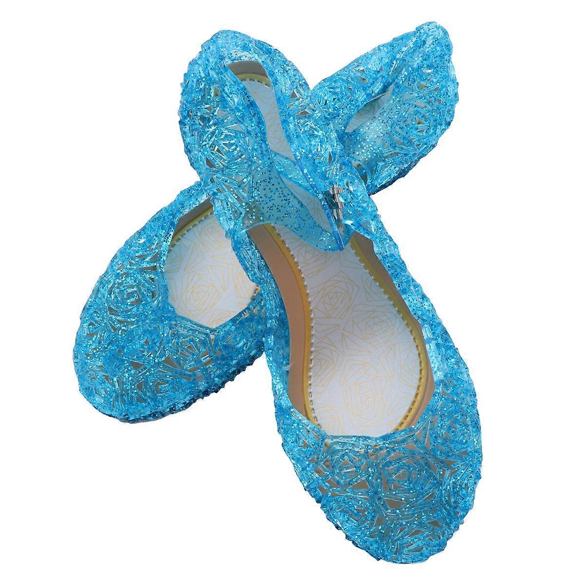 Girl Sandal With Heel Pvc Material Creative Design Sky-Blue 36 Festivals 1Pair
