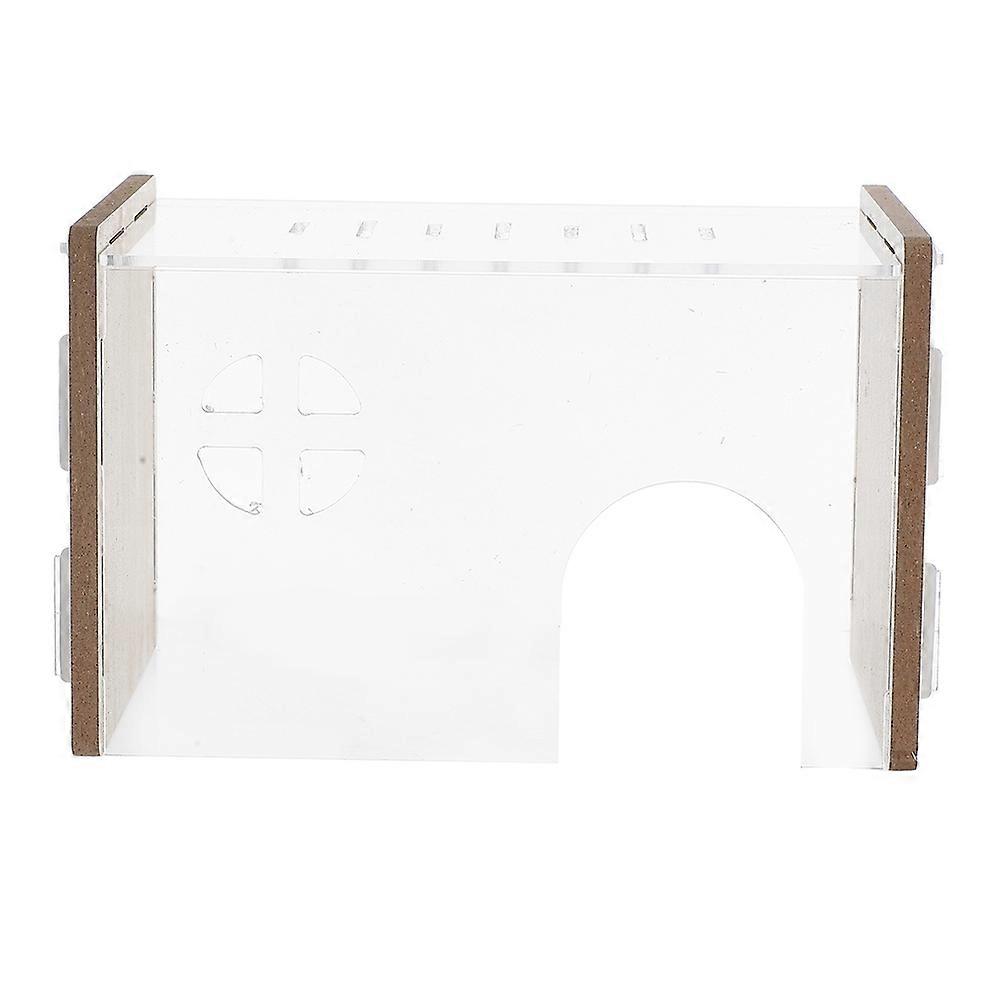 Small Animal Shelter Hamster Hideout Hut Acrylic Material Scenic Decoration Convenient Resting Place 1Pack