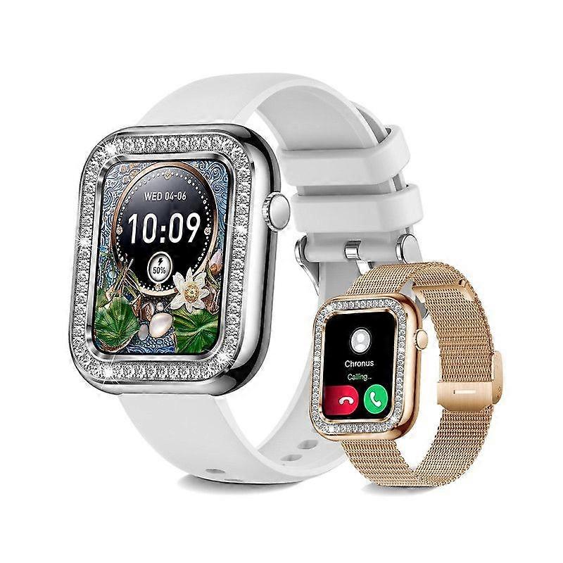 Smartwatch Women Bluetooth Call 1.57'' with Female Function Sleep IP67 Waterproof Silver