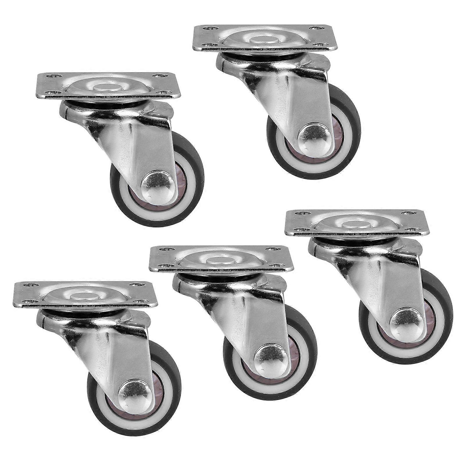 Screw Thread Wheels Swivel Caster 1.25inch Quiet Operation TPR 5Pcs