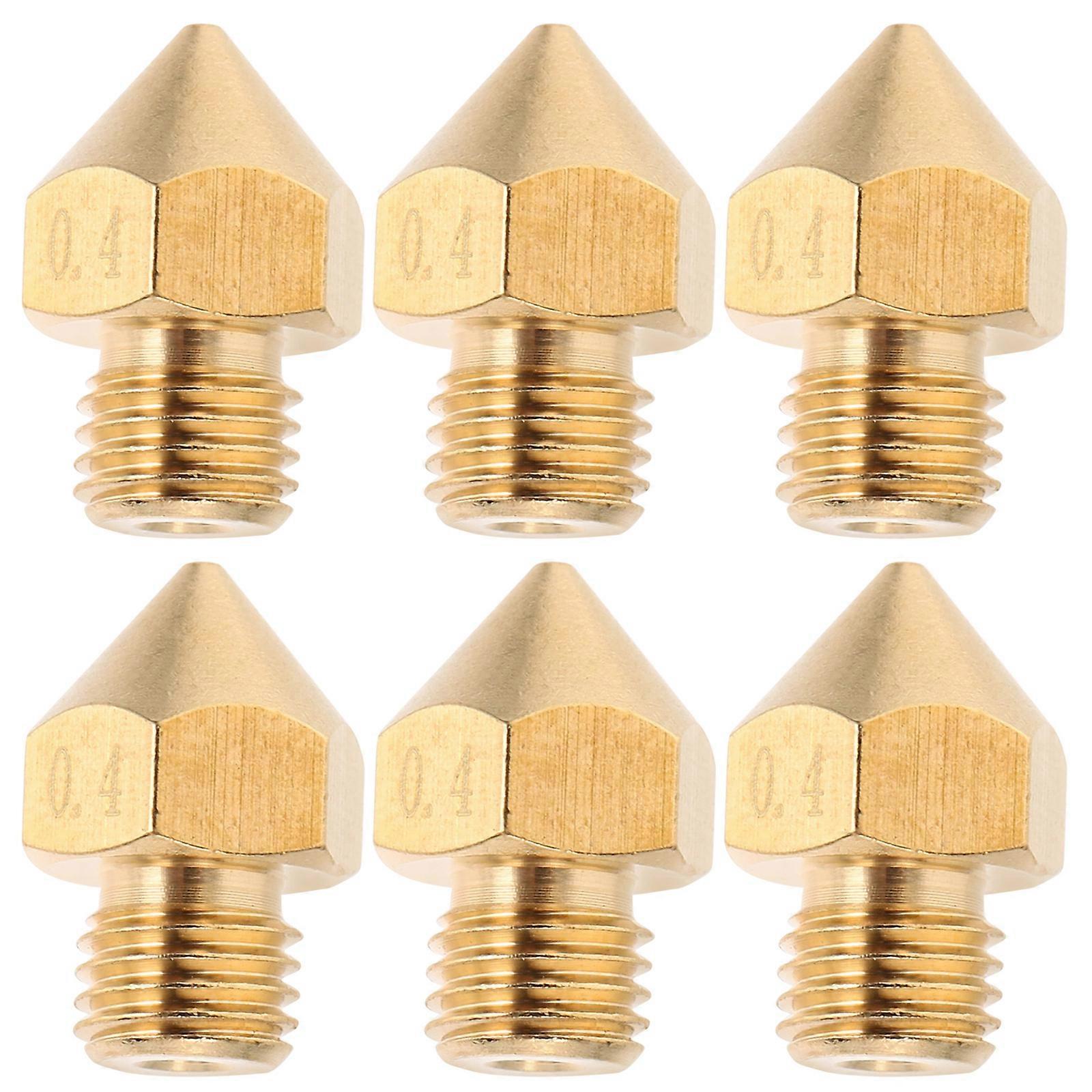 Thread Prints Nozzle 3D Printer Brass Nozzle Professional Anti-Clogging 1.75MM Compatibility 6Pcs