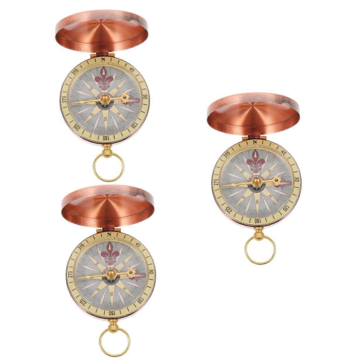 Compass For Camping And Outdoor Accessories, Golden Acrylic Finish, Handheld Navigation Tool, Model 3