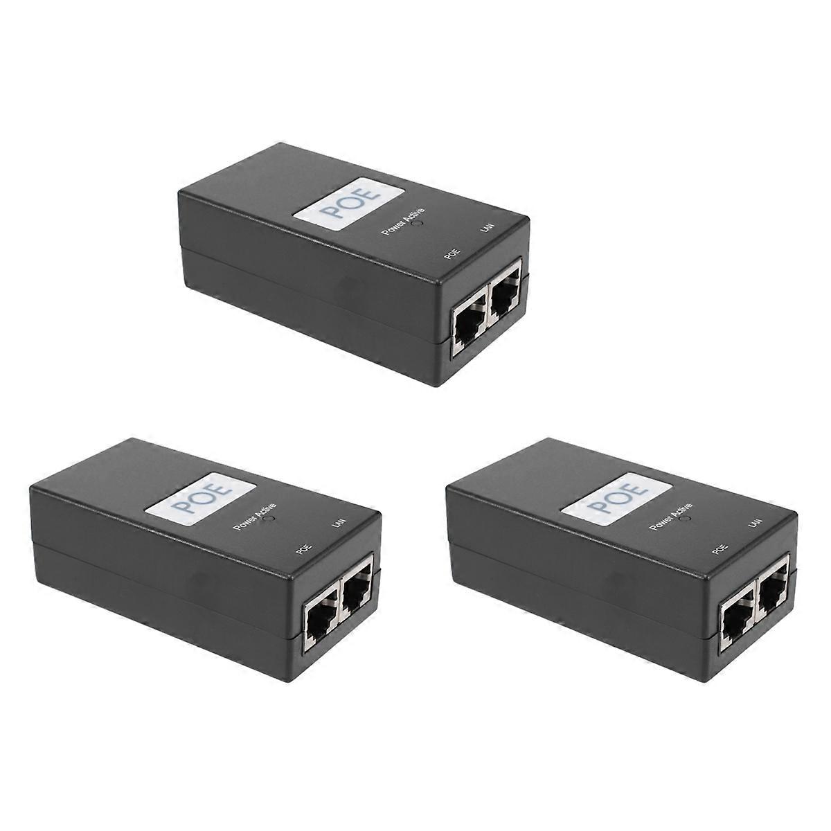 3X 24V 0.5A Desktop POE Power Injector Ethernet Adapter Surveillance CCTV for IP Camera Power Supply