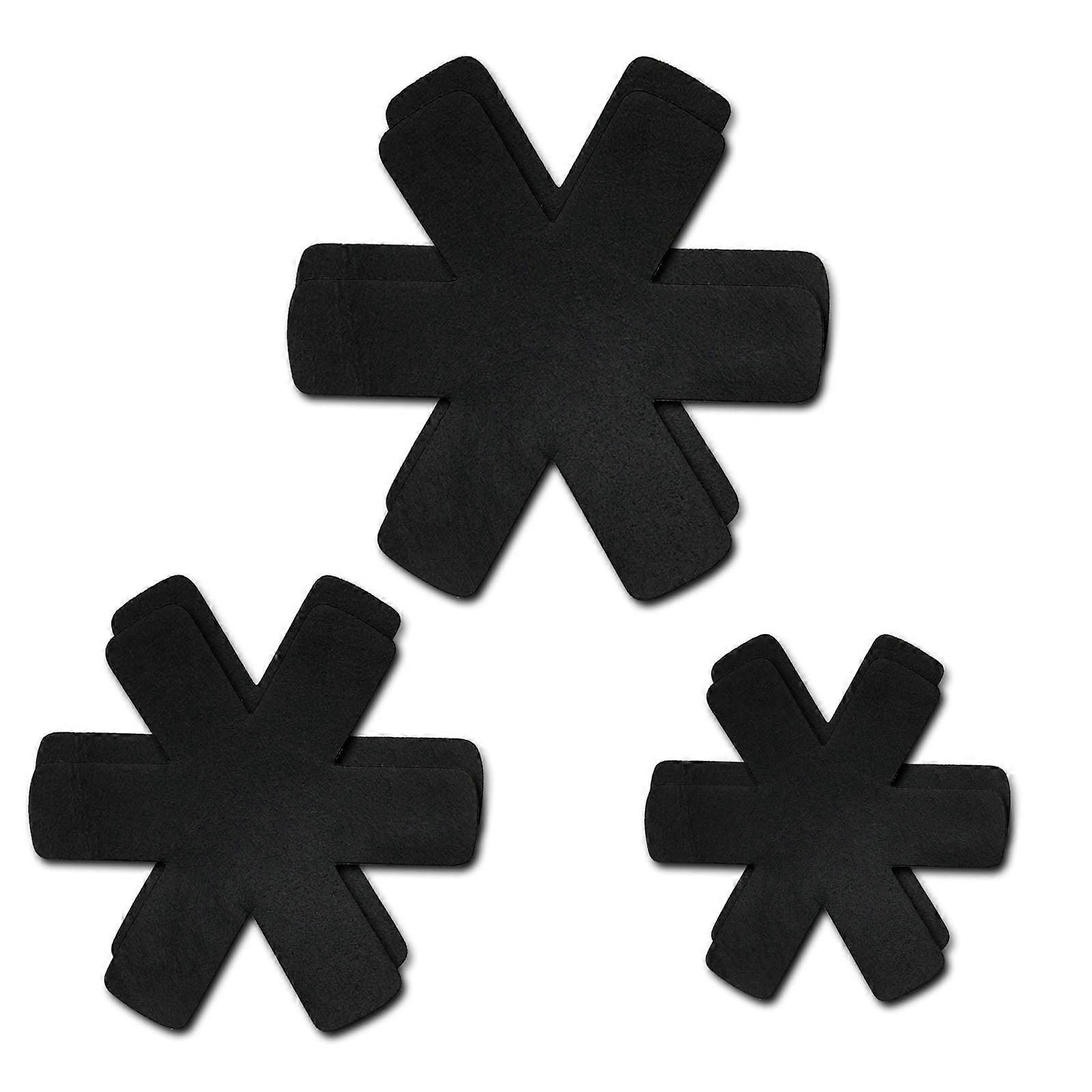 6 Pieces Pot Pan Protectors for Stacking, Adjustable Heat Insulation Mats, Non-Slip Reusable Kitchen Accessories in 3 Sizes