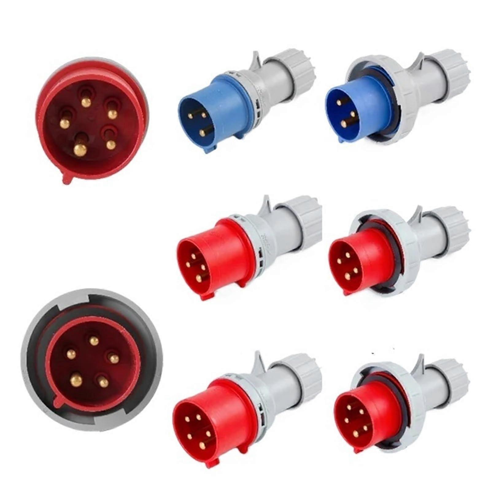 16/32A industrial plug and socket 3P/4P/5Pin electrical connection IP67 wall socket male female plug (32A Plug,1 PCS5P IP67) 1 PCS5P IP67 32a Plug