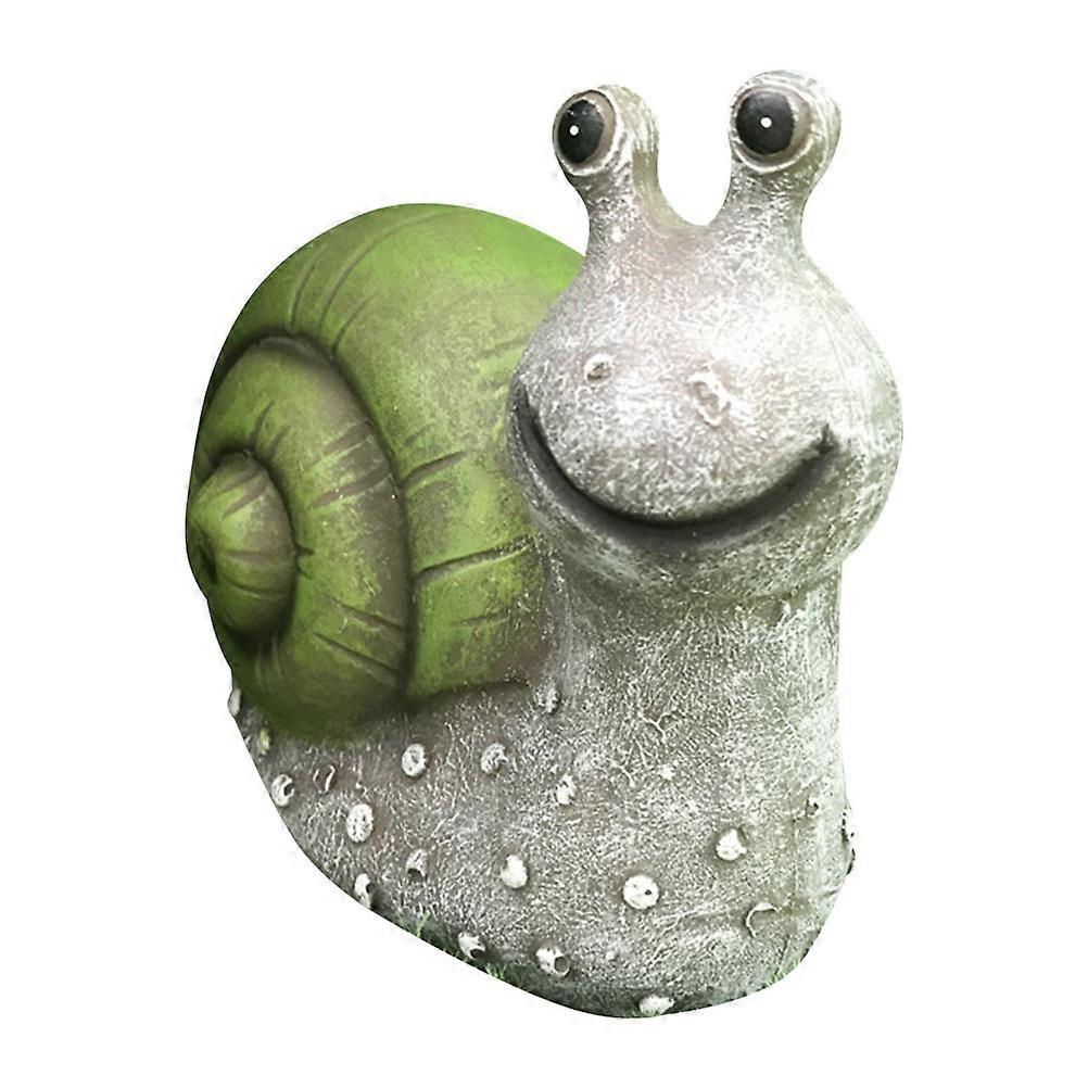 Snail Ornaments Simulation Snail Sculpture Solar Luminous For Gardens 15x13cm Green 1Pack