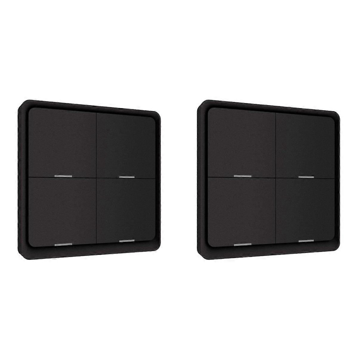 4 Gang for Tuya ZigBee Wireless 12 Scene Switch, Push Button , Black