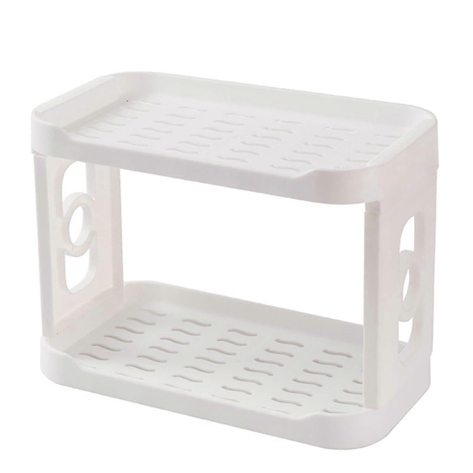 Anti-Drop Design Storage Shelf, Double Layer Desktop Organizer for Small Items, Paper Towels and Holder, Space-Saving Solution