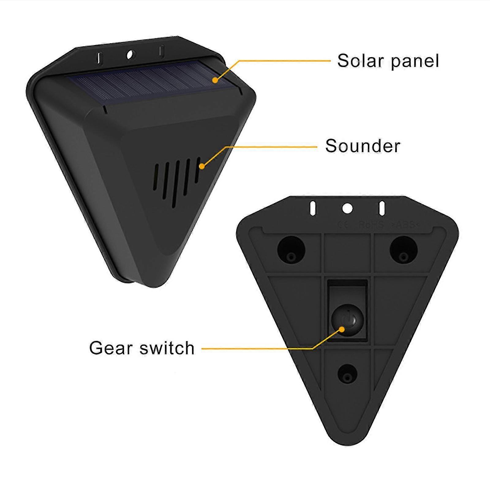 Solar Bird Repellent Device - Sound & Light, for Field & Pond