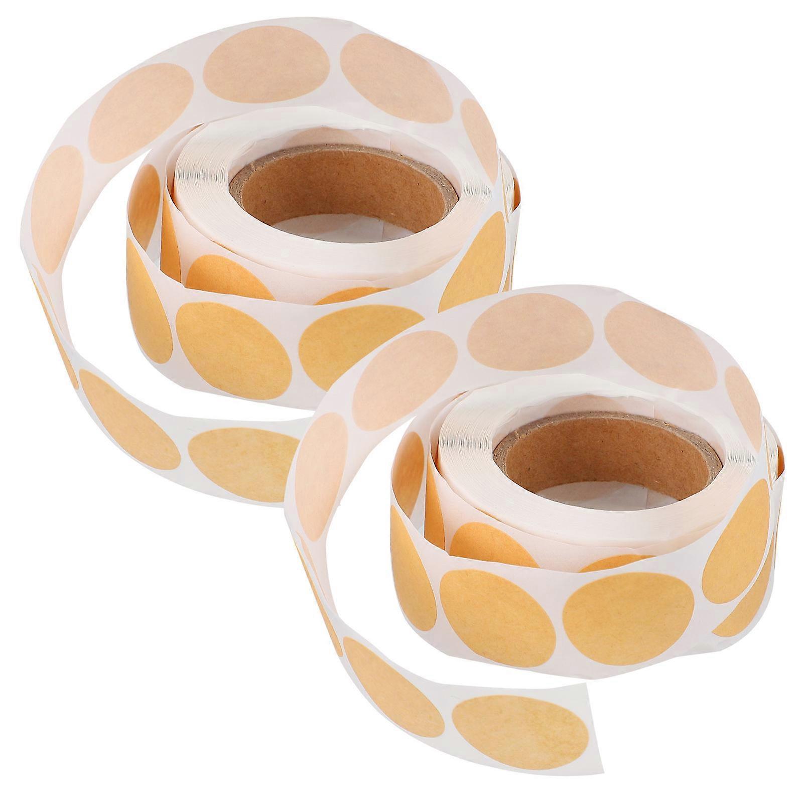 Self-Adhesive Present Stickers Kraft Paper Stickers DIY Projects Khaki 2 Rolls