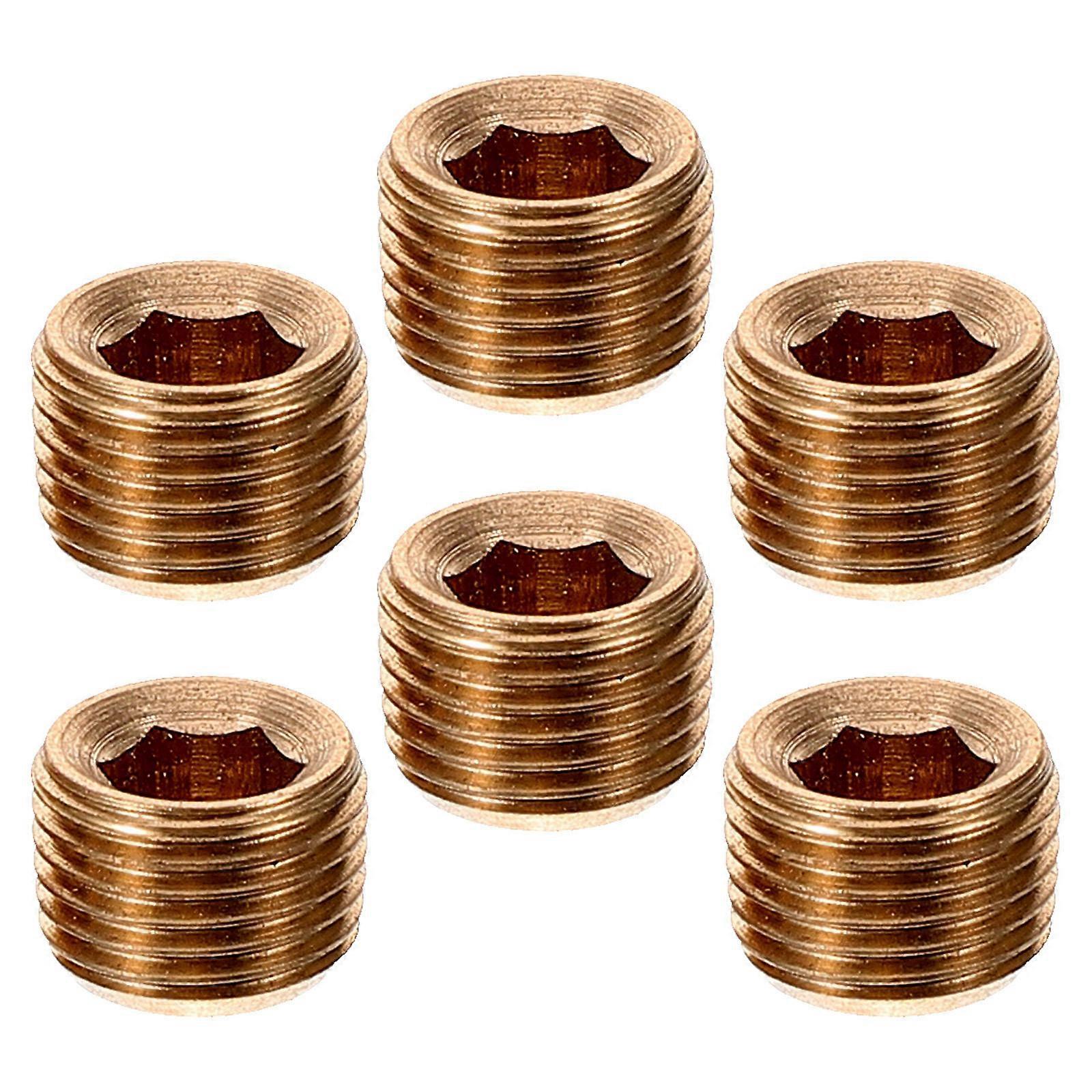 Copper End Caps Water Line End Cap Copper Pipe Fitting Leak-free Connection 6Pcs