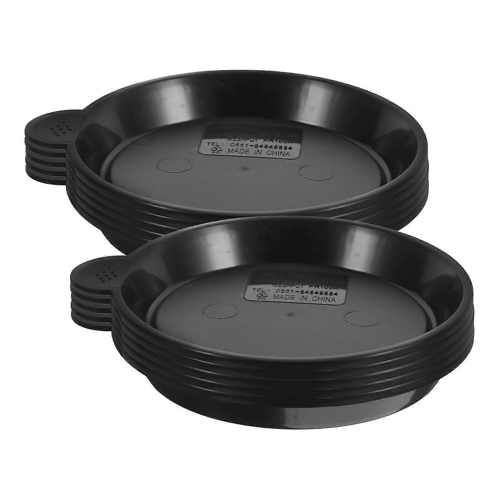 Protect Surfaces Maintain Moisture Levels Plant Pot Saucers 8.2cm Black Plastic 10Pcs