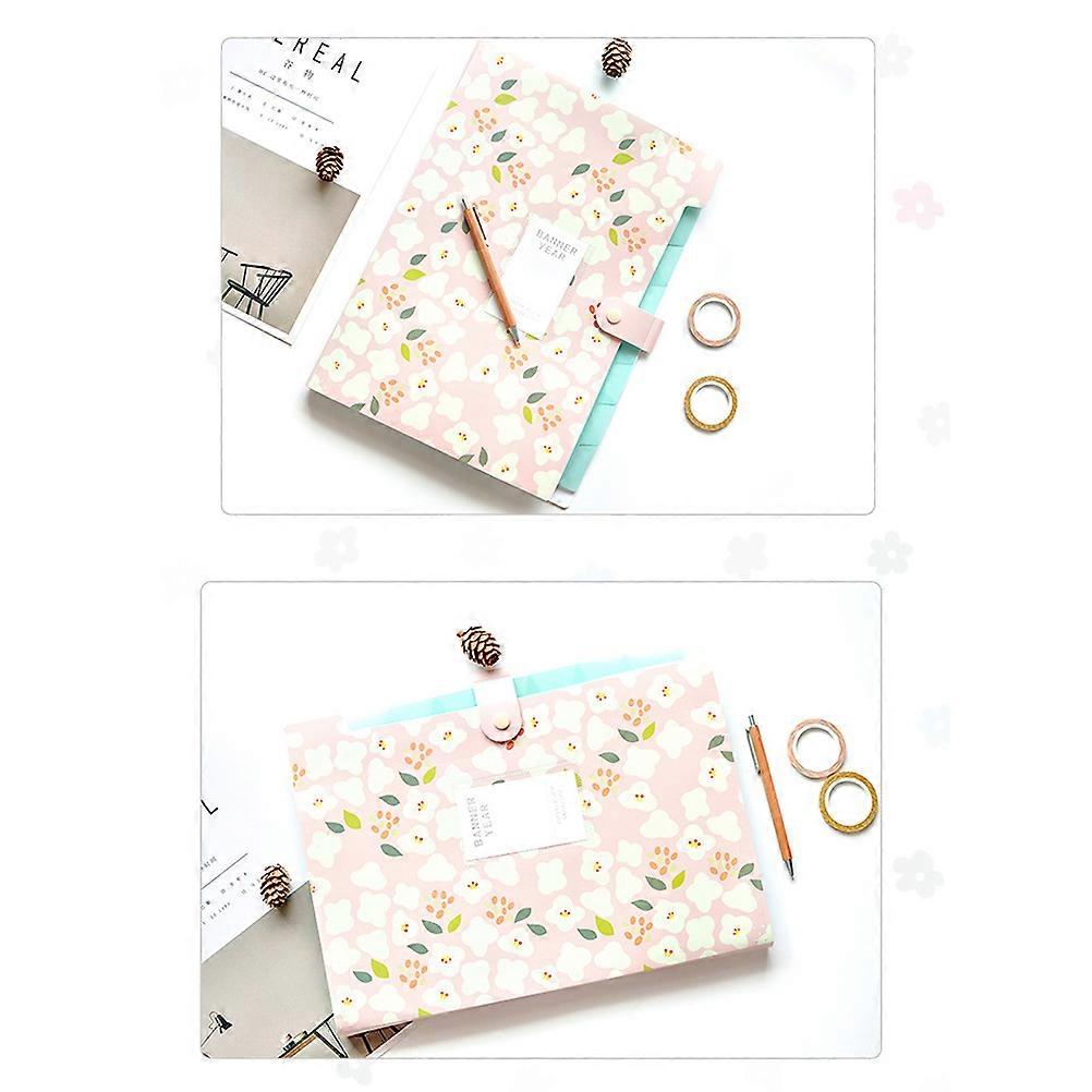 Plastic Pocket Folder Floral A4 Letter Size Document Organization School Use Secure Storage 1Pack