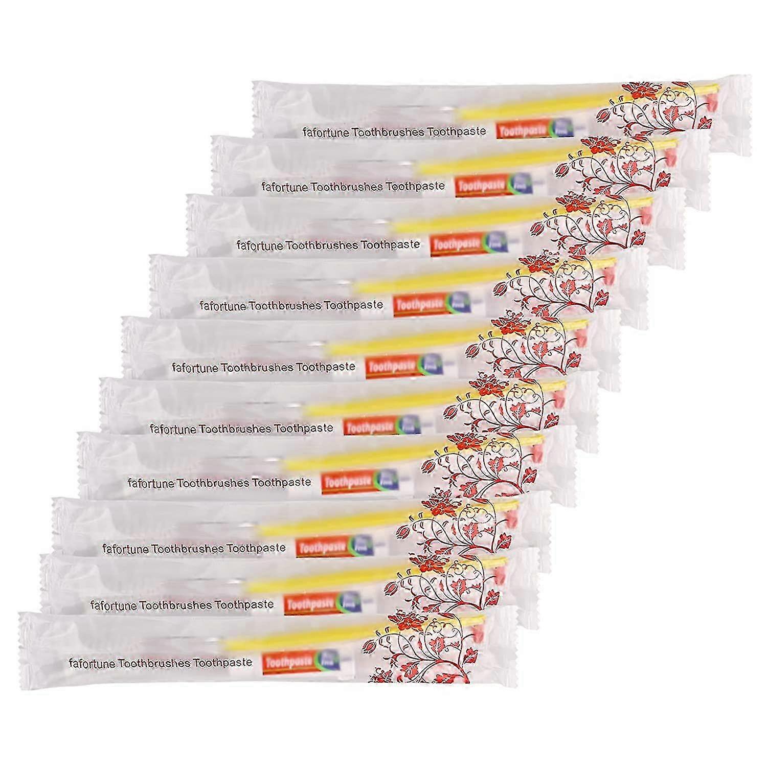 Althee 50pcs Disposable Toothbrushes With Toothpaste (5 Colors)