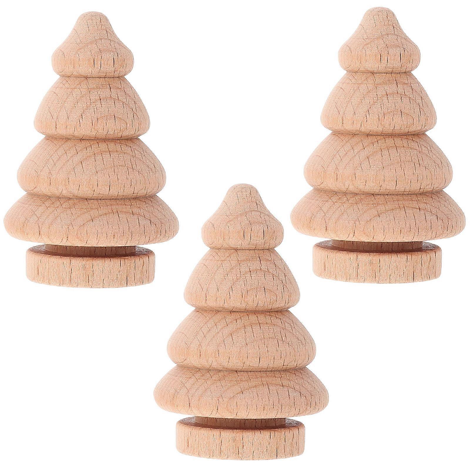 Tree Shaped Ornaments Blank For Painting Childrens Toy Kids Graffiti Props 5.5X3.5cm Synthetic Material 3Pcs