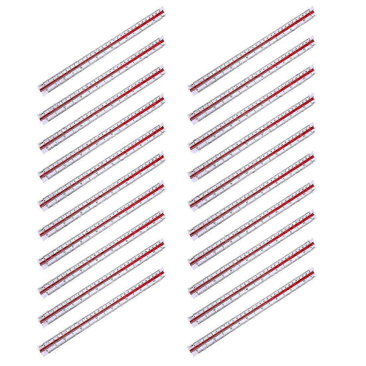 20X 1:20 1:25 1:50 1:75 1:100 1:125 Plastic Triangular Scale Ruler