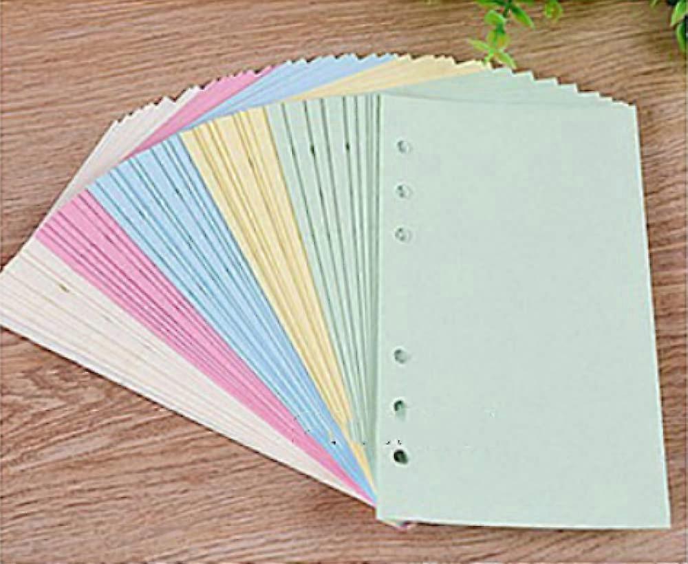 Business A5 Loose Leaf Notebook Refill - Colourful Blank Spiral Binder with Index Paper for Stationery A6 Size