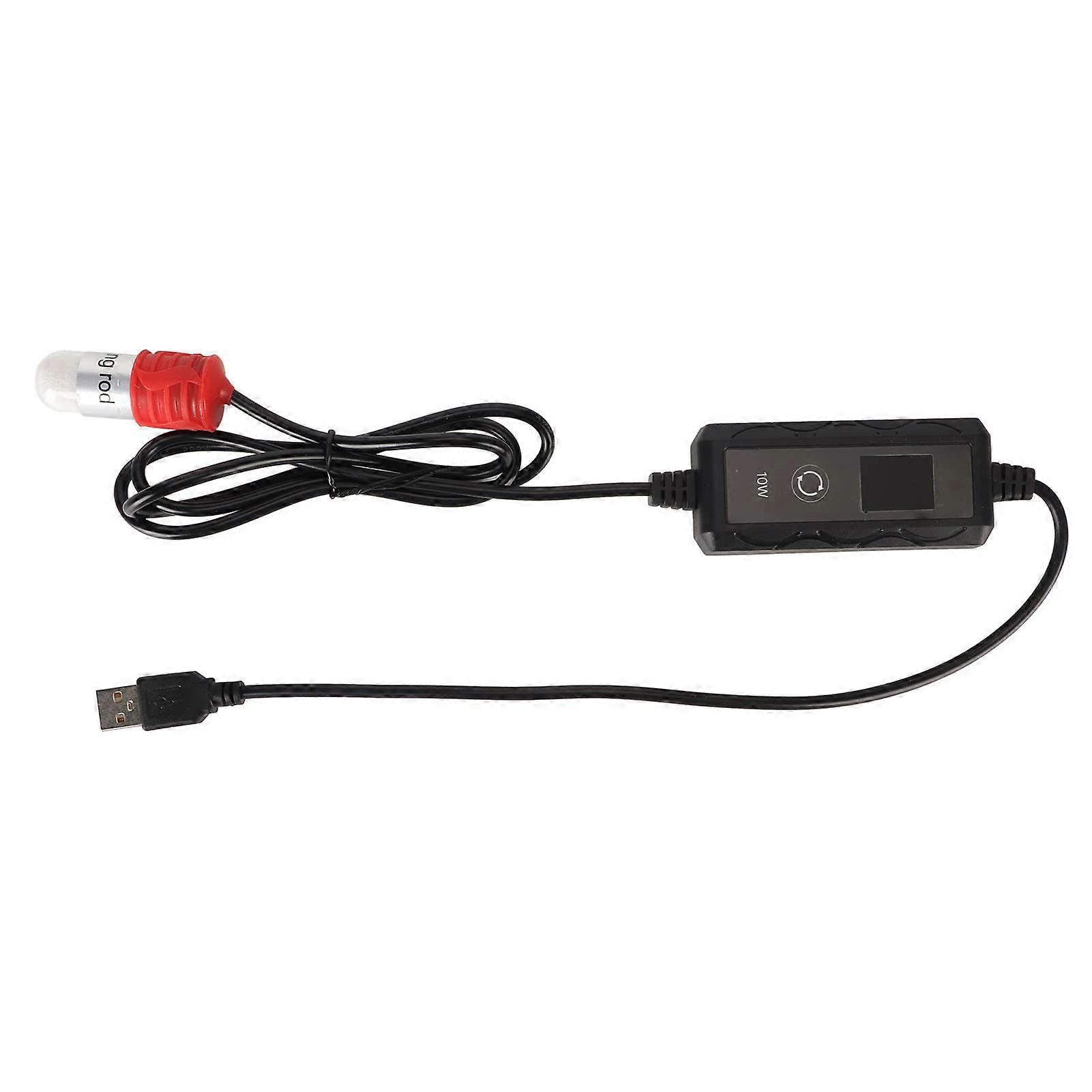Super Mini Aquarium Heater 10W USB Powered Adjustable Thermostat Rod with LED Display EU Plug for Small Aquariums 100-240V