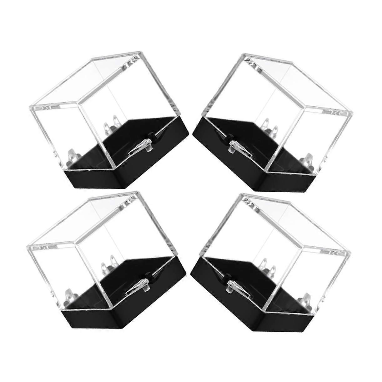 Display cases for mineral samples, 4 plastic storage boxes with lids, display case for jewelry and crystals.